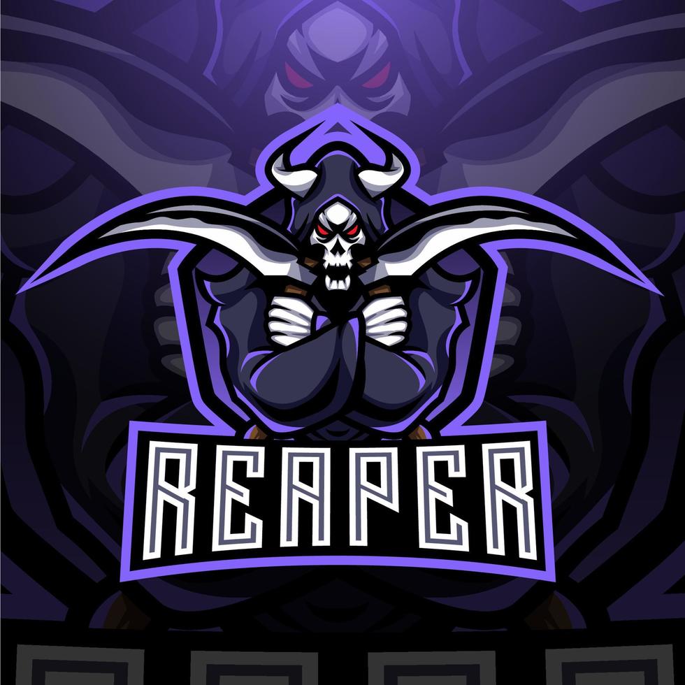 reaper esport mascotte logo ontwerp vector