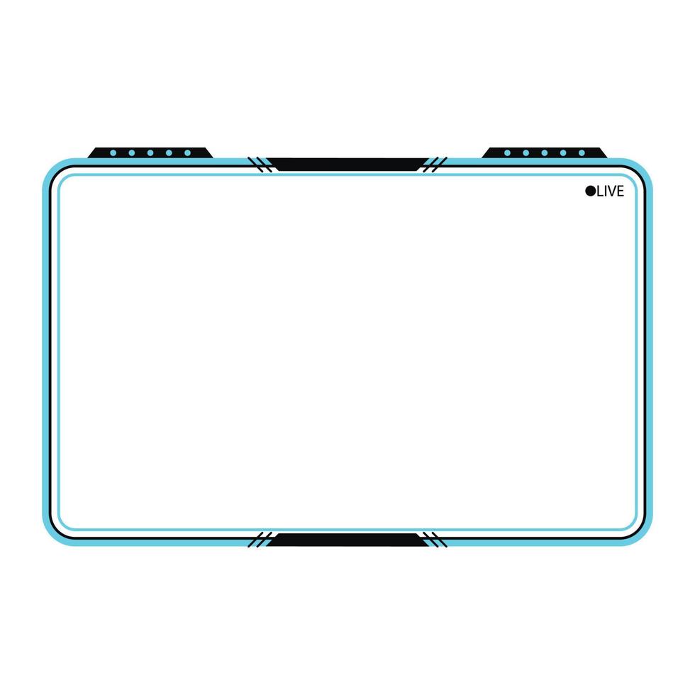 gaming frame overlay voor de live streamer. stijlvolle gamer-overlay voor livestreamers. cyaan kleur stijlvol live gaming overlay frame met zwarte tint. livestream-overlay voor online gamers. vector