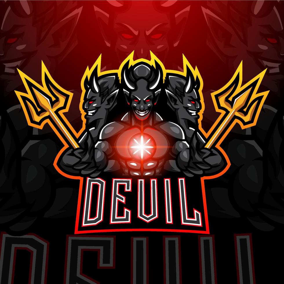 duivel esport mascotte logo ontwerp vector