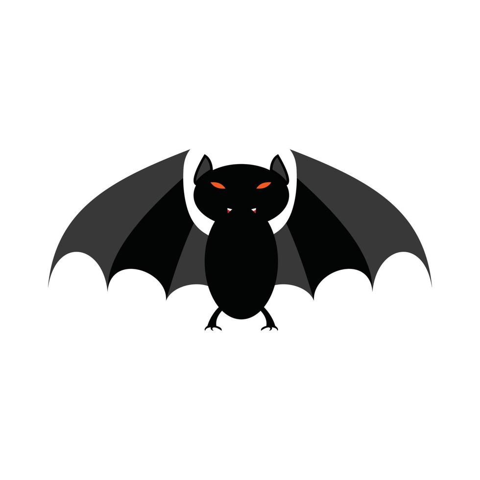 halloween zwarte enge vleermuis ontwerp vectorillustratie. zwart vleermuisontwerp met gele en houten kleurtint. Halloween-feestelementen ontwerpen met een zwarte enge vleermuis. vector