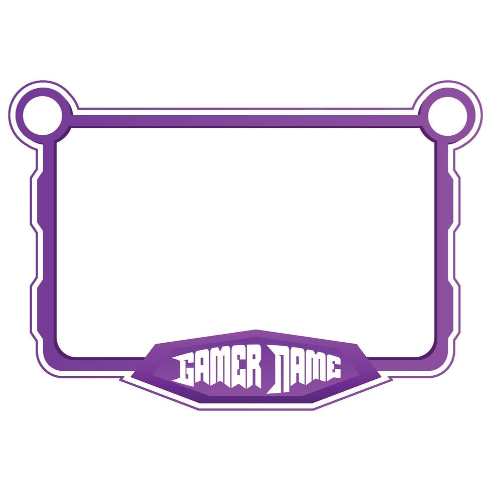 mooie girly paarse en zwarte kleurverloop gaming-overlay voor live gaming-streamers. live streamer overlay vectorillustratie met paarse en zwarte kleur. digitale girly gaming-overlay. vector