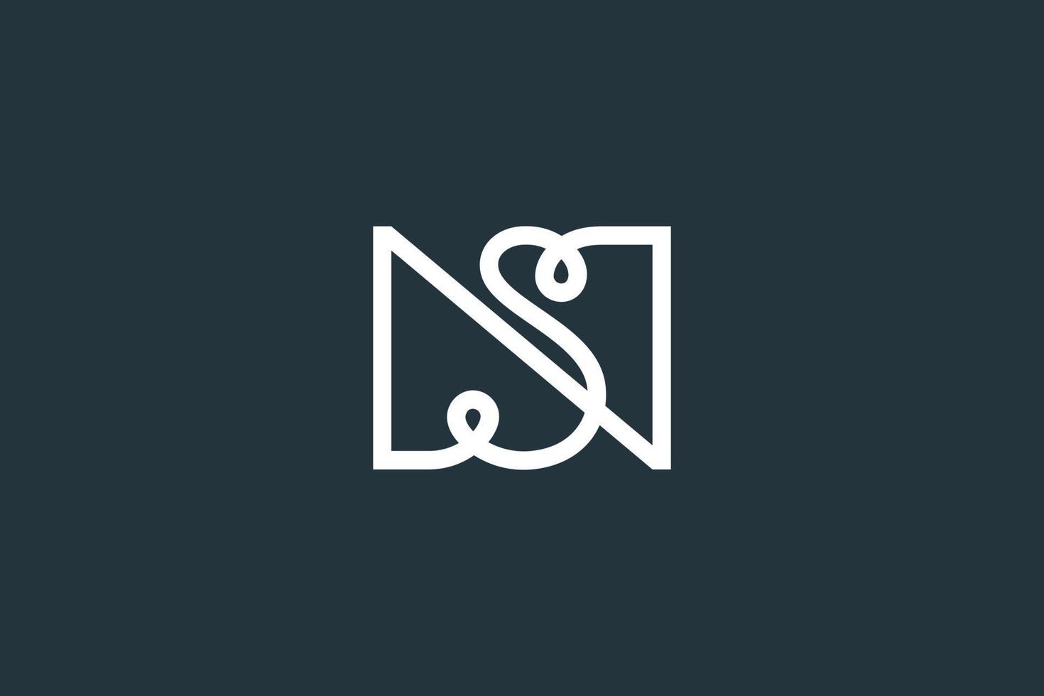 beginletter ns logo of sn logo vector ontwerpsjabloon