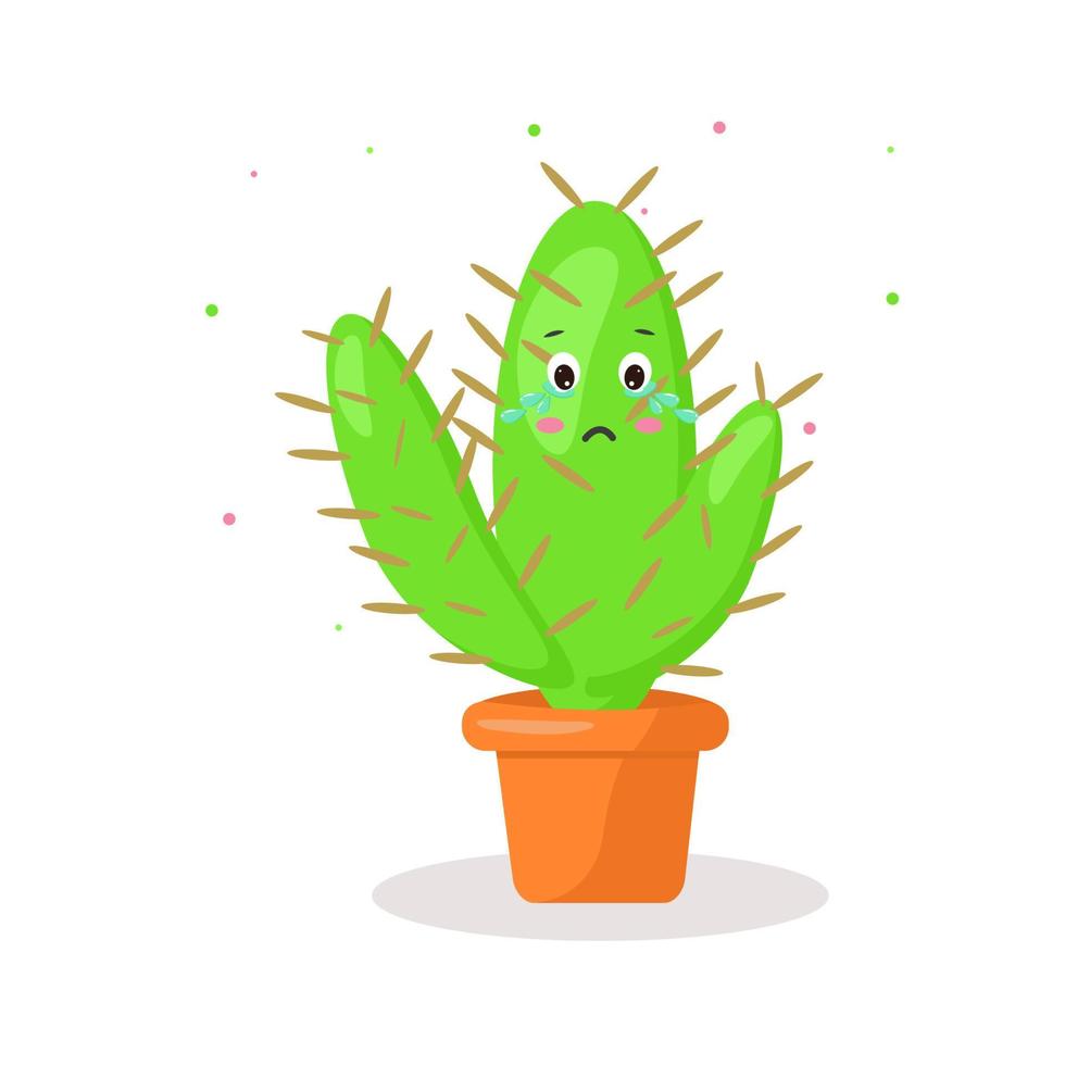 karakter cactus in een pot kawaii emoties vector