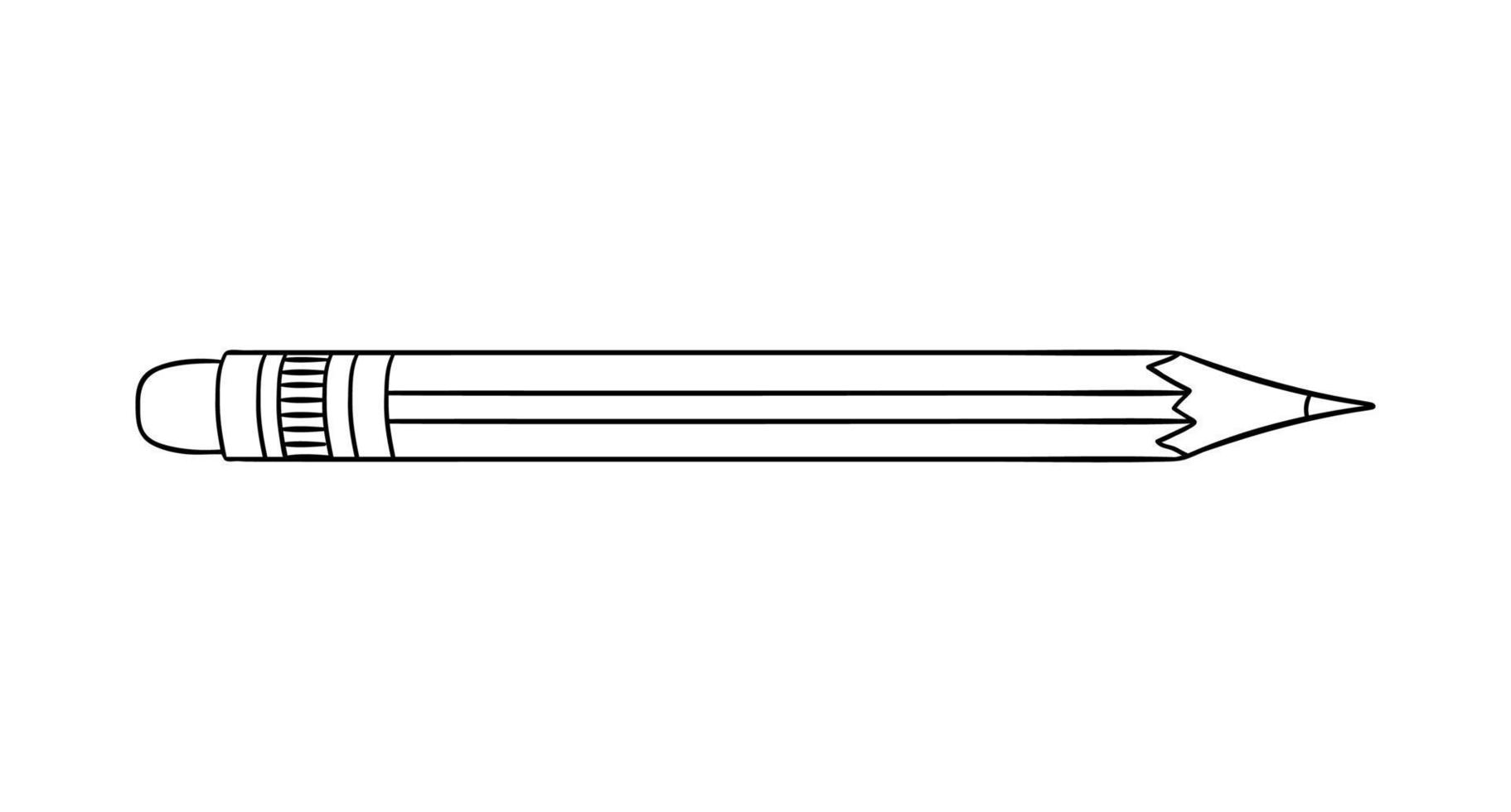 potlood lijn icoon. vector gekleurd briefpapier, schrijfgerei, kantoor- of schoolbenodigdheden geïsoleerd op een witte achtergrond. cartoon stijl