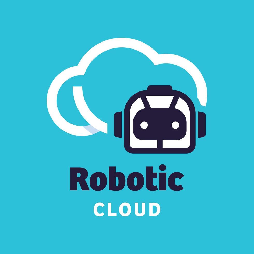 robot cloud-logo vector