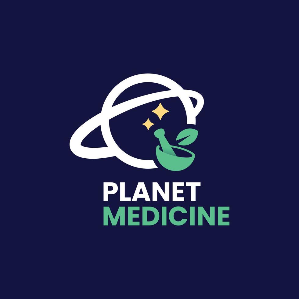 planeet geneeskunde logo vector