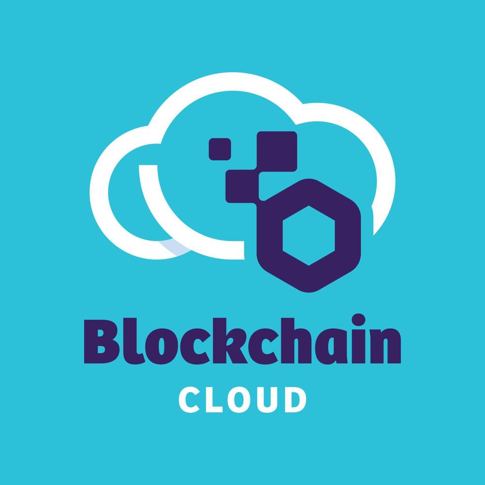 blockchain cloud-logo vector