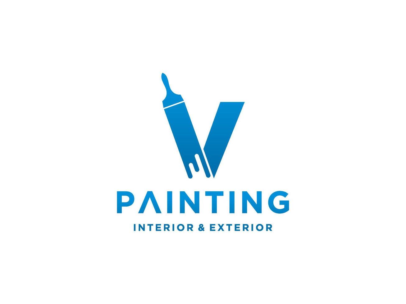 schilderij logo sjabloon met eerste v concept premium vector