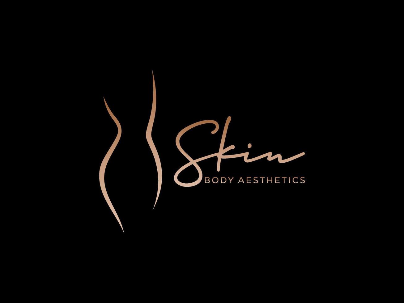 schoonheid handgetekende lichaamsverzorging voor huidverzorging cosmetisch logo-ontwerp vector