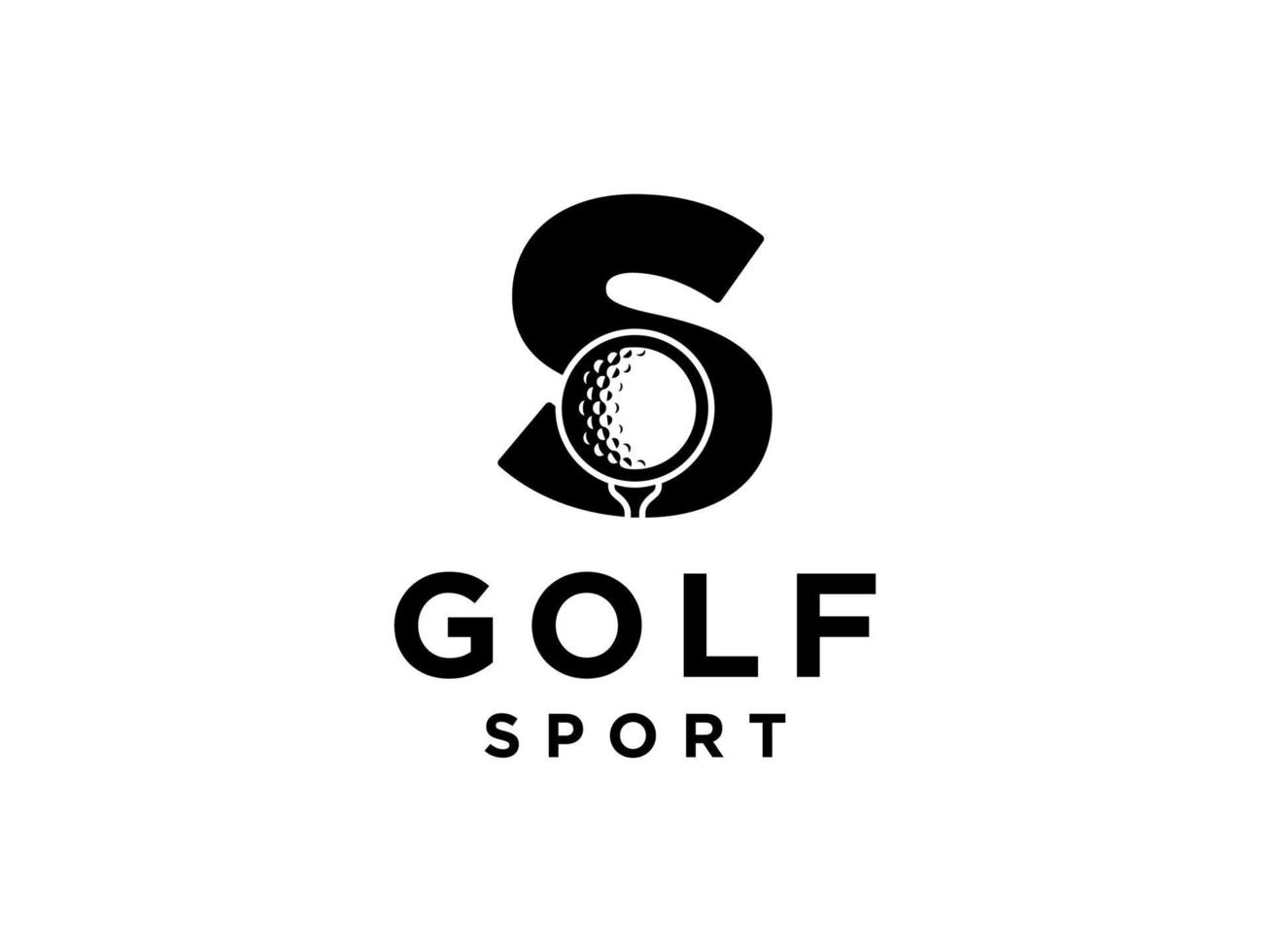 golfsport-logo. letter s voor golf logo vector ontwerpsjabloon.