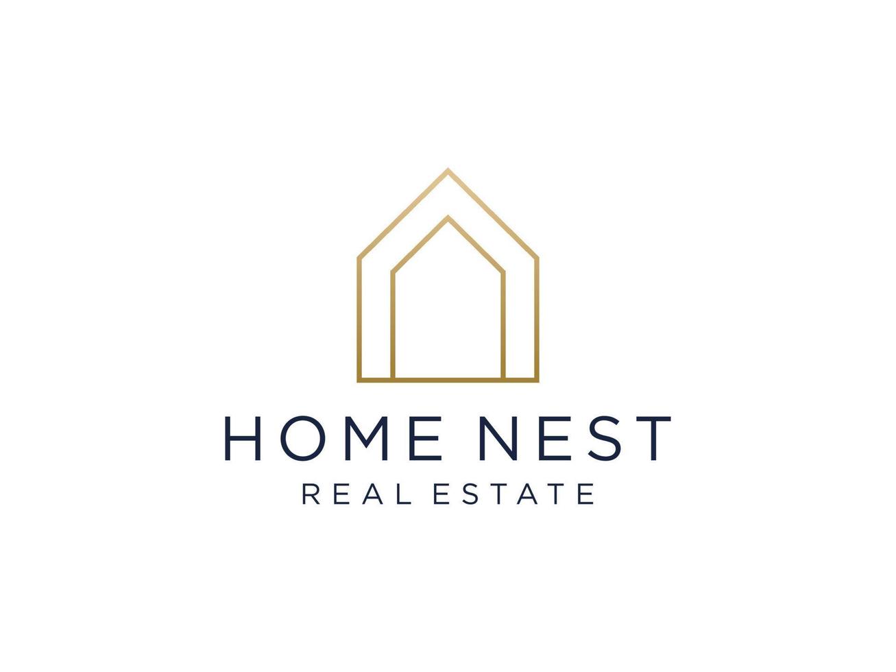 huis nest logo sjabloon, huis tak handgemaakte logo illustratie vector