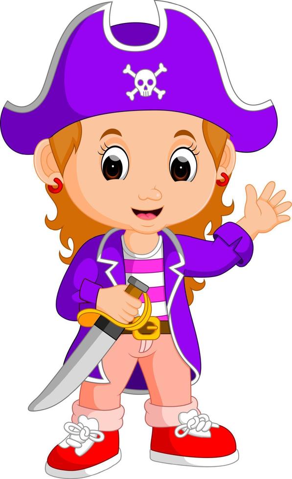 kinder meisje piraten cartoon vector