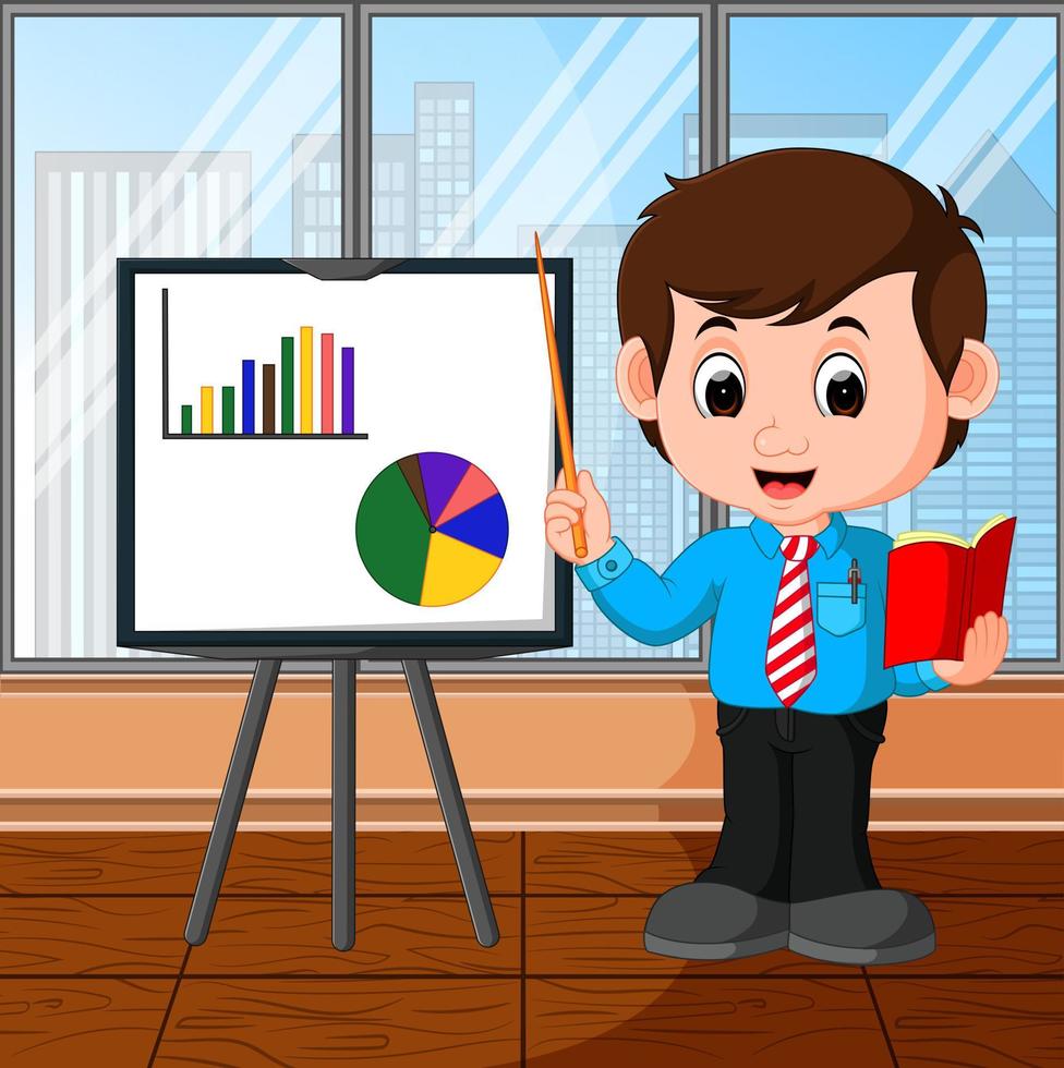 zakenman presentatie cartoon vector