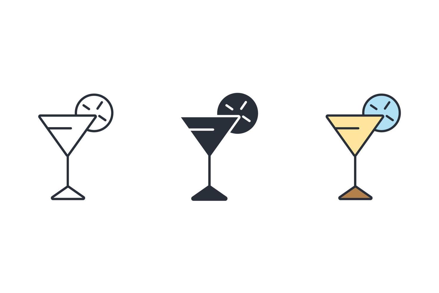 cocktail pictogrammen symbool vectorelementen voor infographic web vector