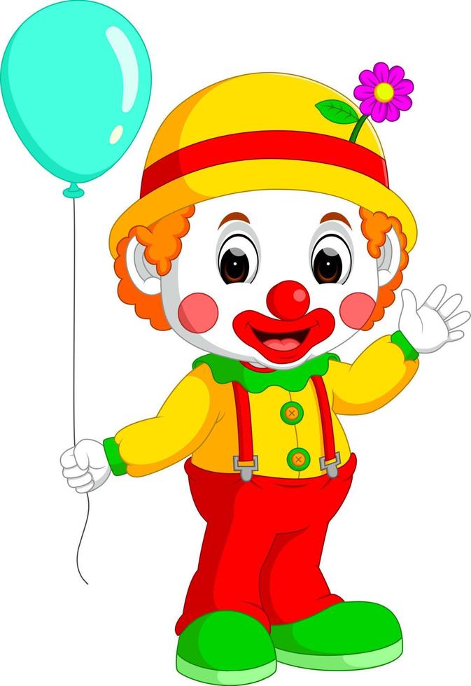 leuke clown tekenfilm vector