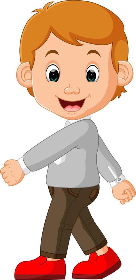 schattige jongen cartoon poseren vector