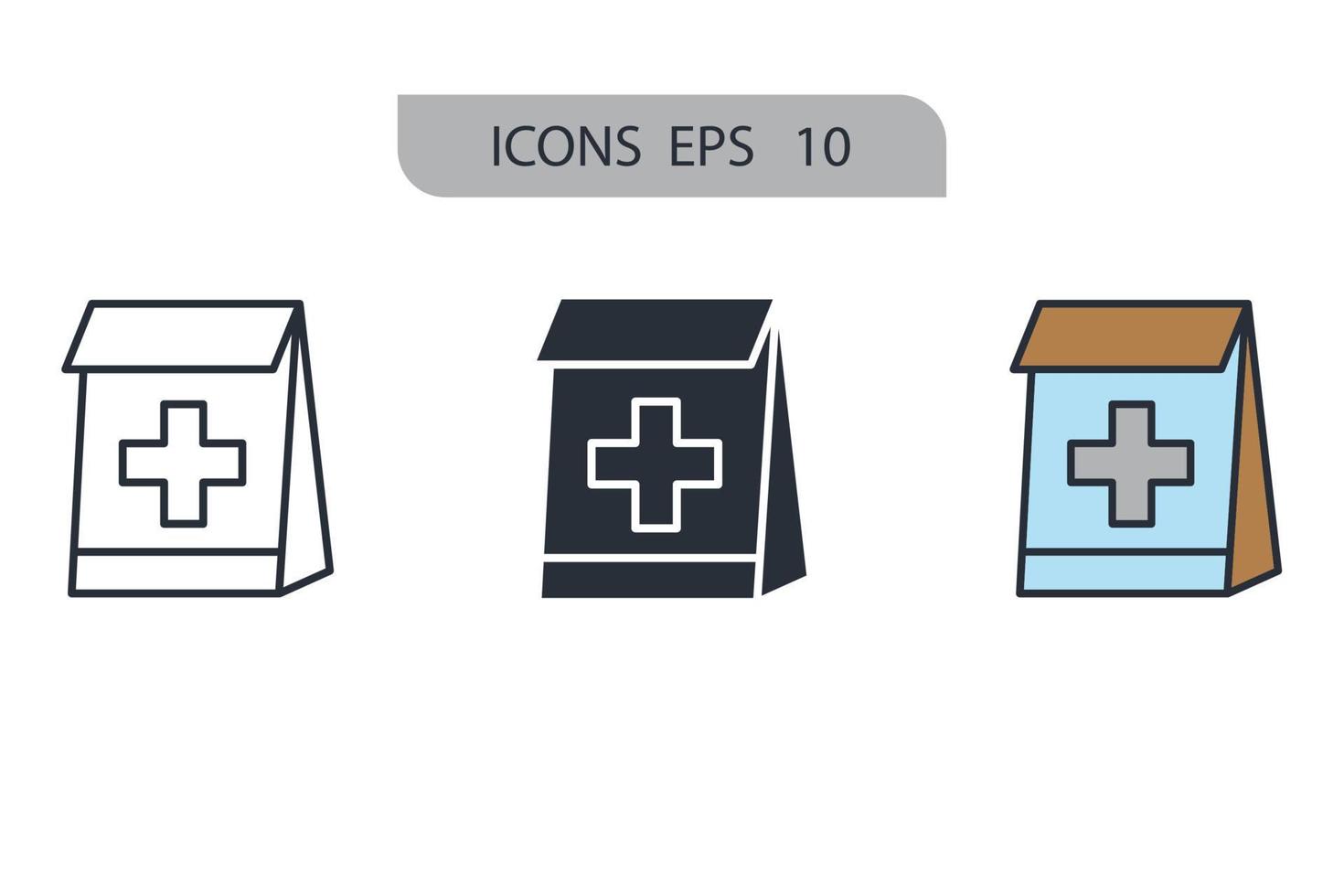 apotheek tas iconen symbool vector-elementen voor infographic web vector