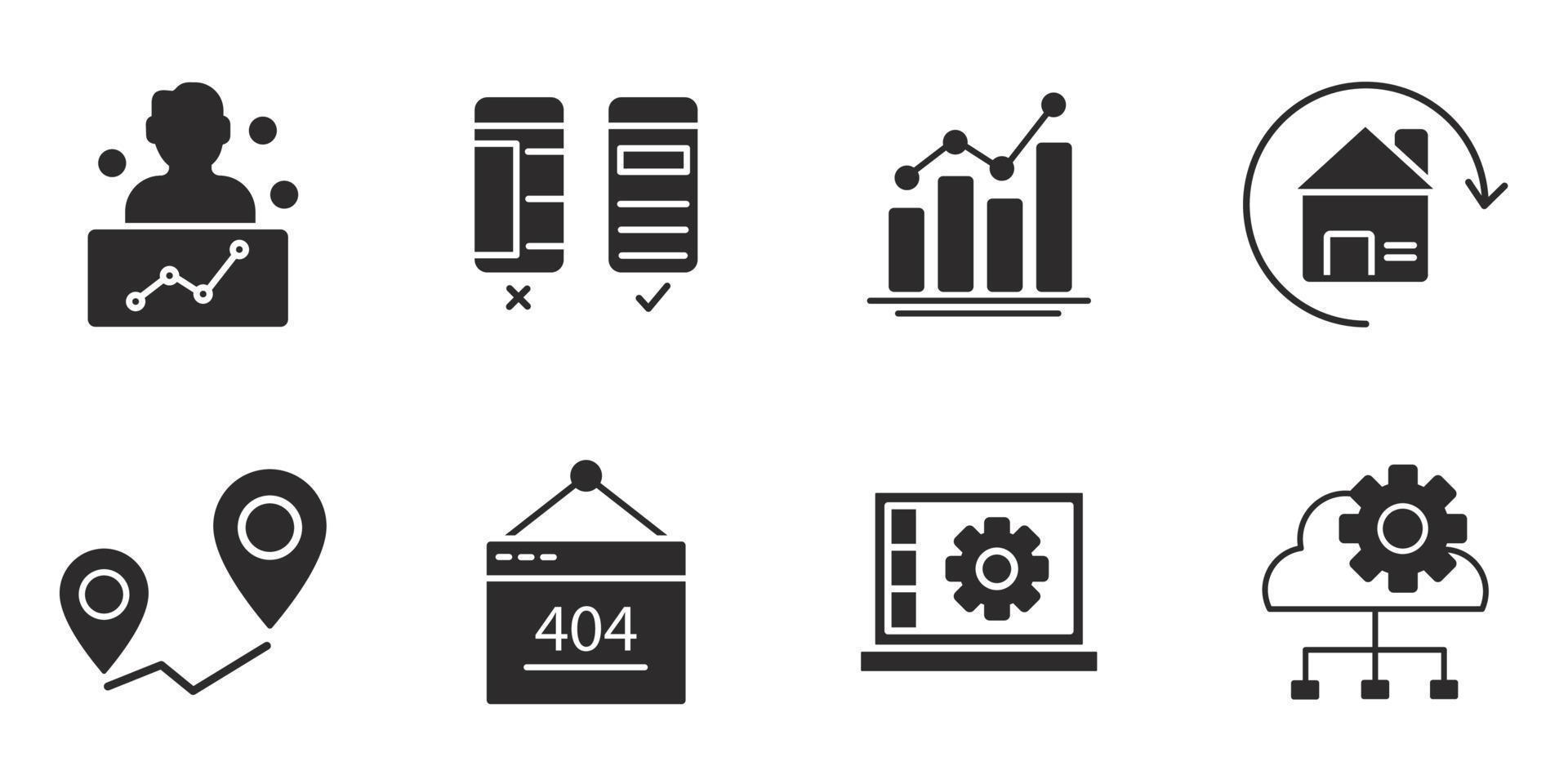 seo-pictogrammen instellen. seo pack symbool vectorelementen voor infographic web vector