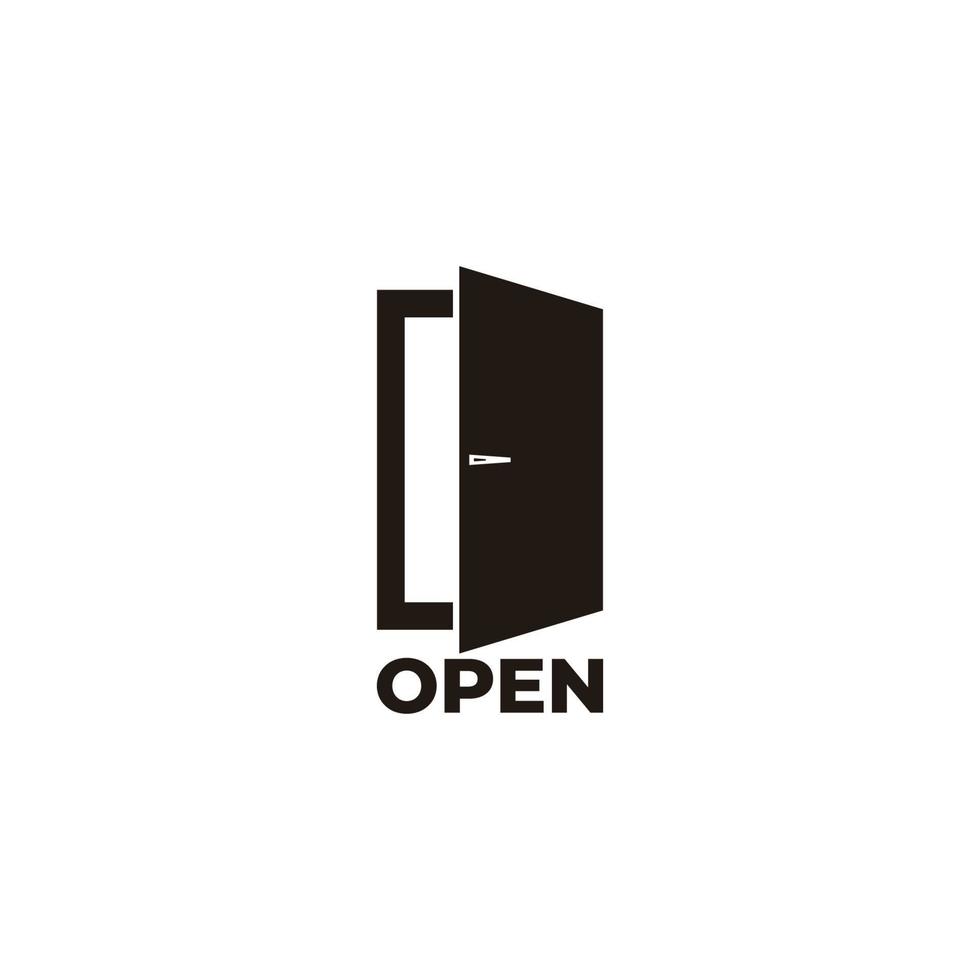 open symbool deur eenvoudig geometrisch ontwerp vector