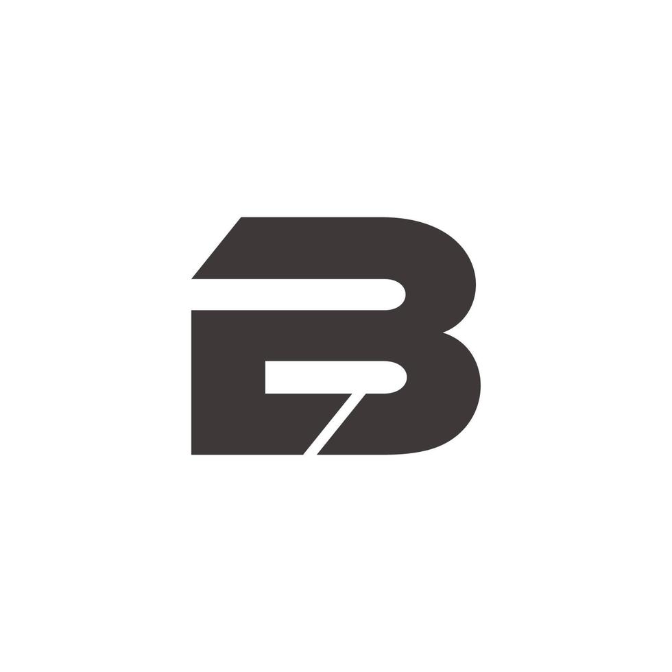 abstracte letter 2b eenvoudige geometrische logo vector