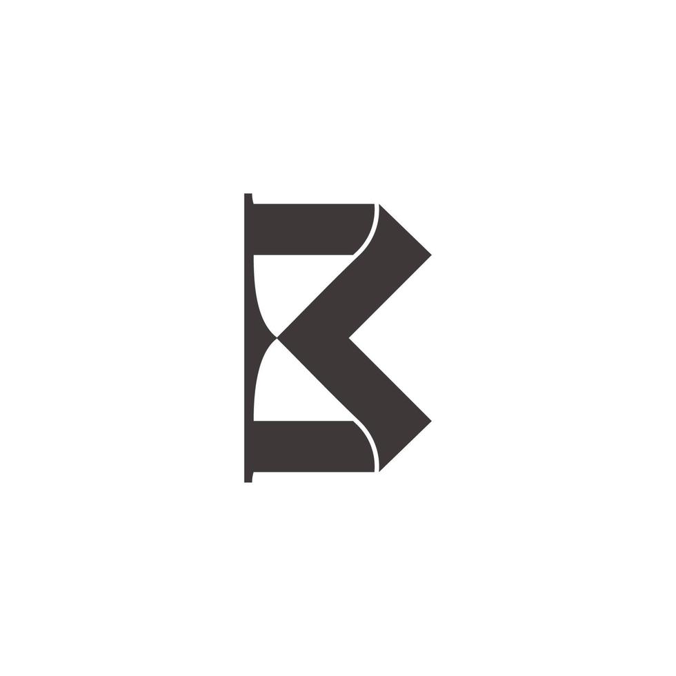 letter b lint 3d plat eenvoudig geometrisch logo vector