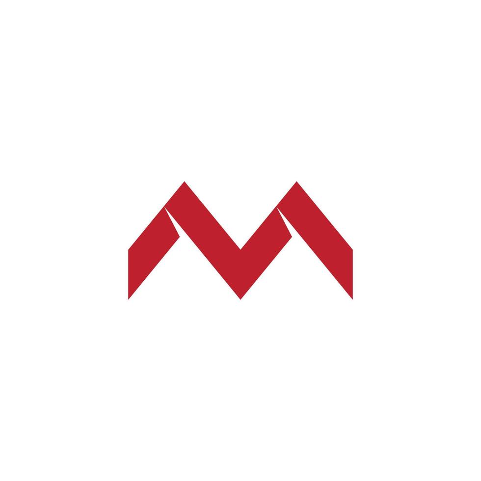 letter m abstract 3d papier plat geometrisch logo vector