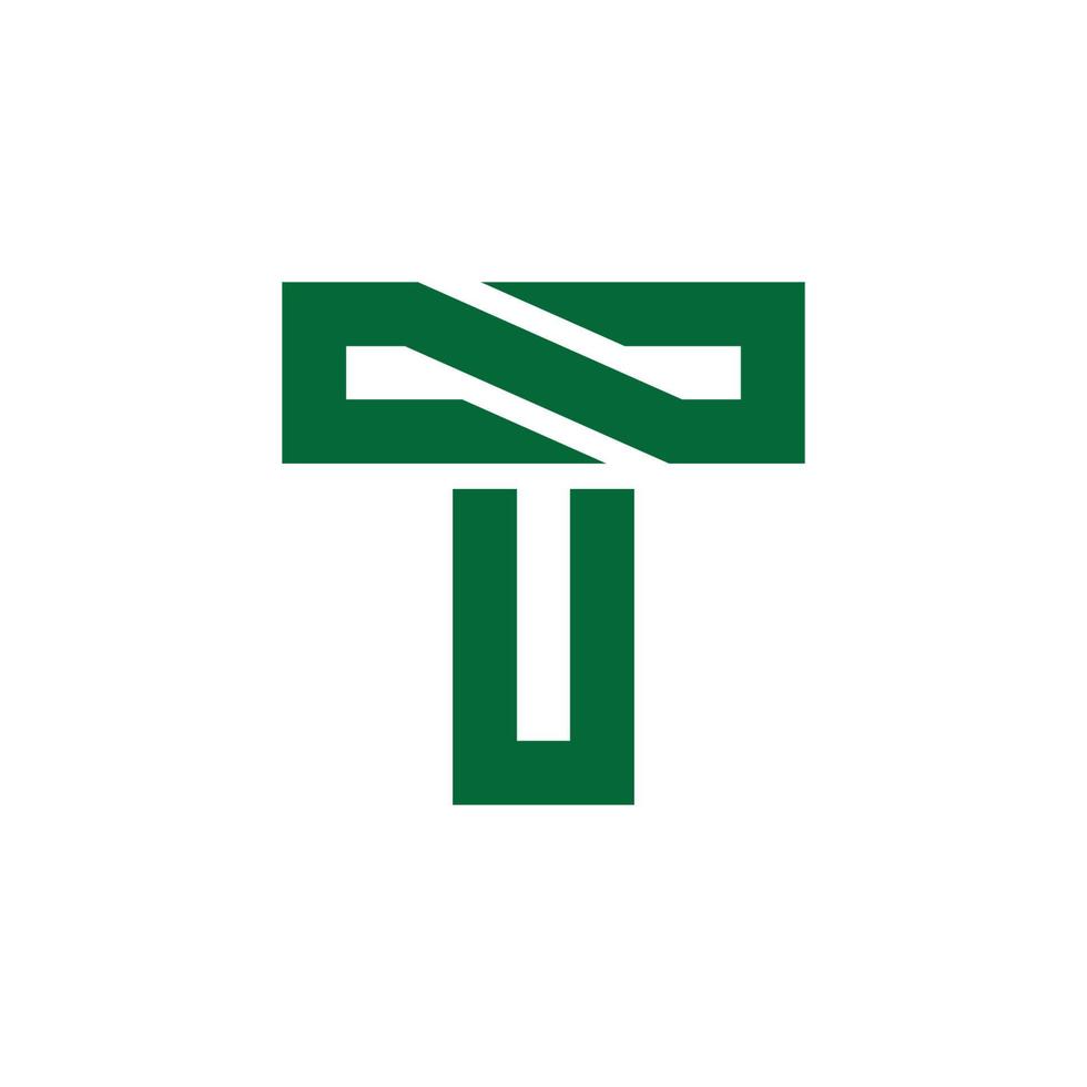 letter t eenvoudige geometrische lijn logo vector