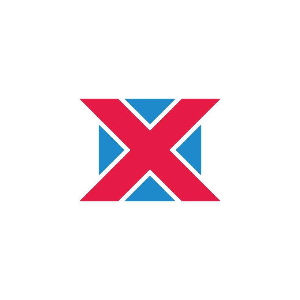 letter x vierkant eenvoudig geometrisch kleurrijk logo vector