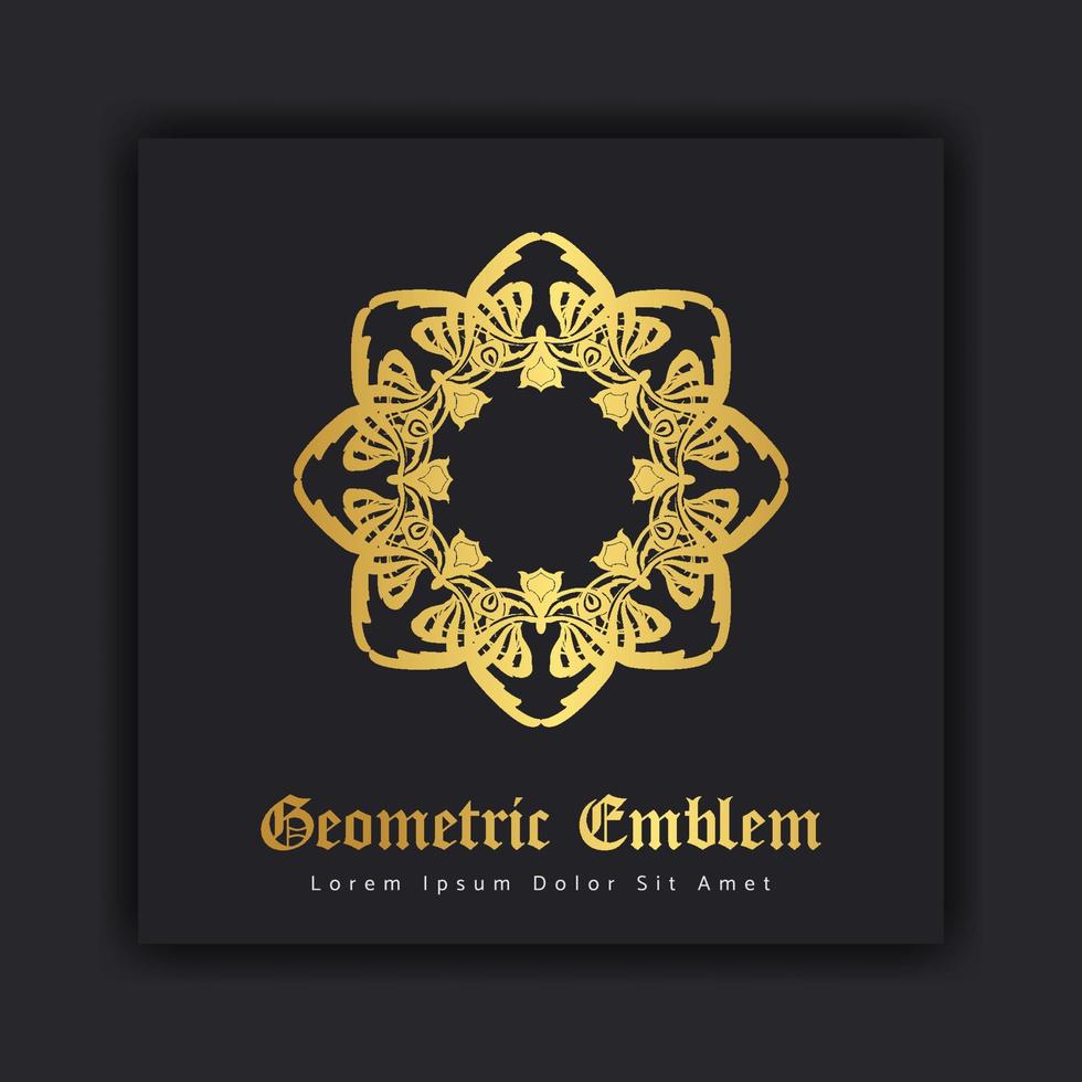 luxe gouden ornament embleem ontwerp stijlvolle lijn kunst decoratief logo. hotellabelsjabloon vector