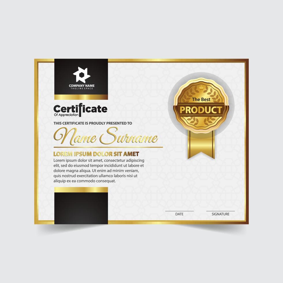 professioneel certificaatsjabloon diploma award ontwerp vector