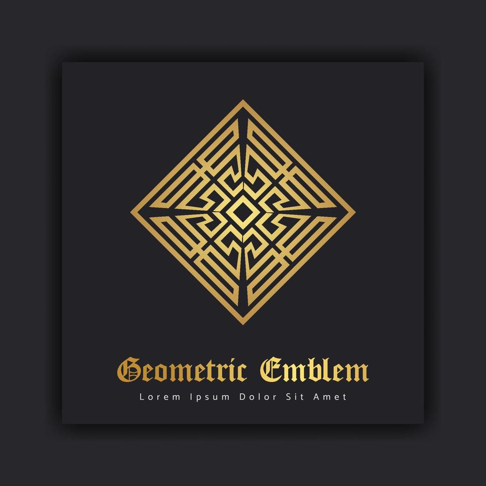 luxe gouden ornament embleem ontwerp stijlvolle lijn kunst decoratief logo. hotellabelsjabloon vector