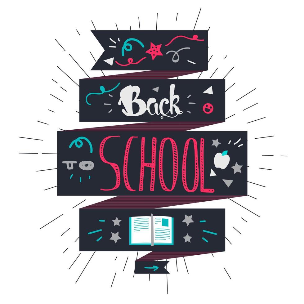 terug naar school belettering vector