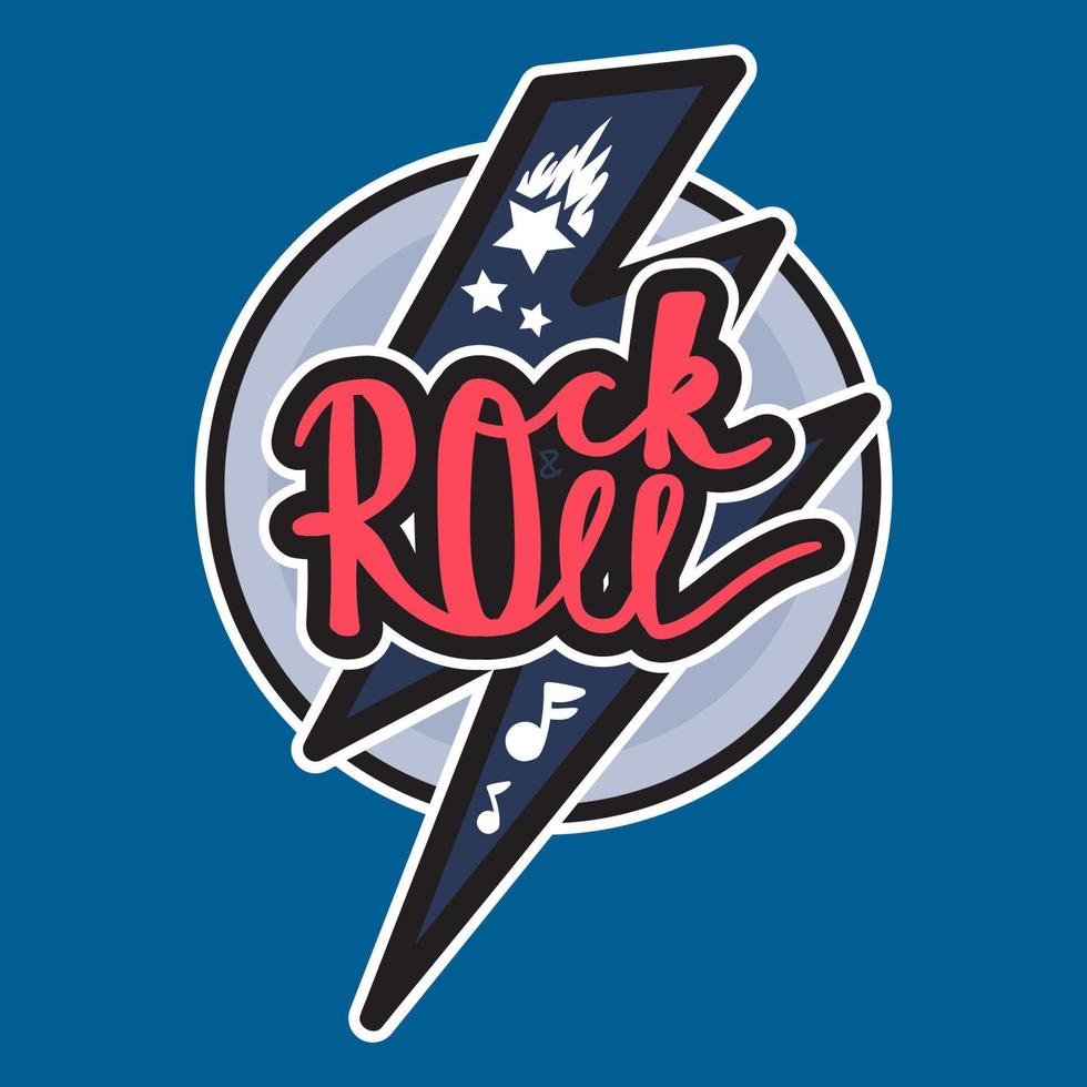 rock and roll belettering vector