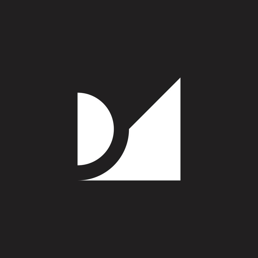 letter dm eenvoudige geometrische negatieve ruimte logo vector