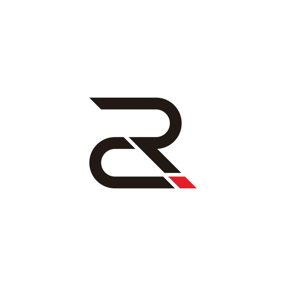 abstracte letter r2 eenvoudige geometrische lijn logo vector