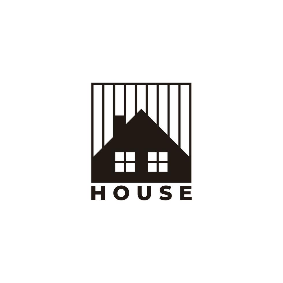huis silhouet eenvoudig geometrisch logo vector