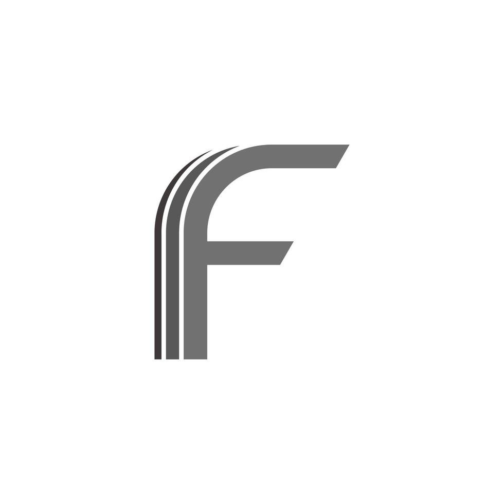 letter f eenvoudig geometrisch bewegingsontwerp logo vector