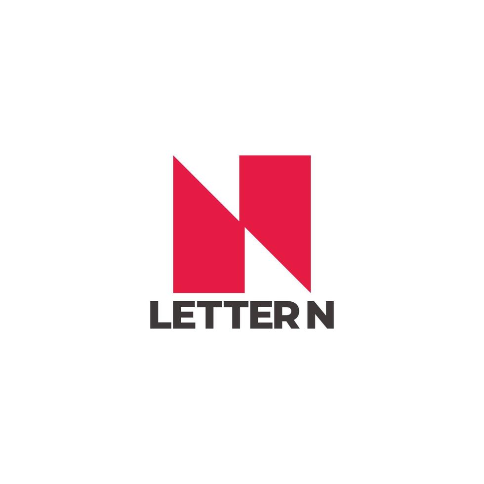 letter n eenvoudige geometrische vierkante plak logo vector