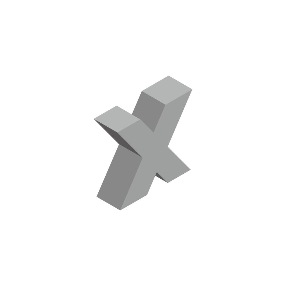 letter x eenvoudige 3d gradiënt schaduw symbool logo vector