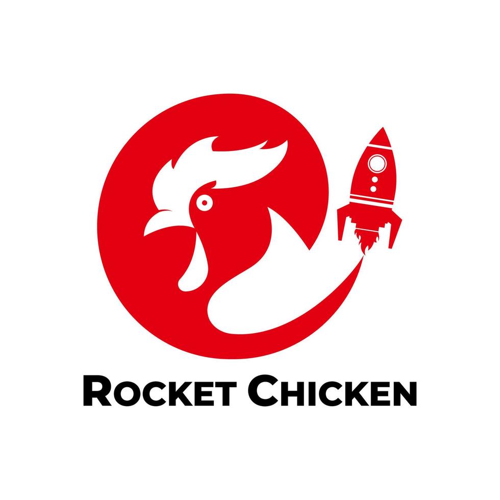 kip raket logo, platte vectorillustratie vector