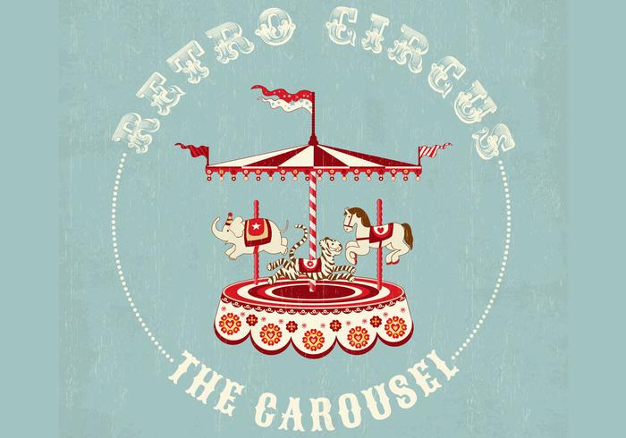 Retro Circus Carrousel Achtergrond Vector