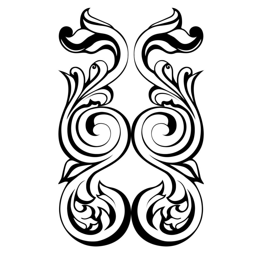 vector damast vintage barokke scroll ornament swirl. Victoriaanse monogram heraldische schild swirl.retro bloemen blad patroon grens gebladerte antieke acanthus kalligrafie gegraveerde tatoeage. tegel decor element