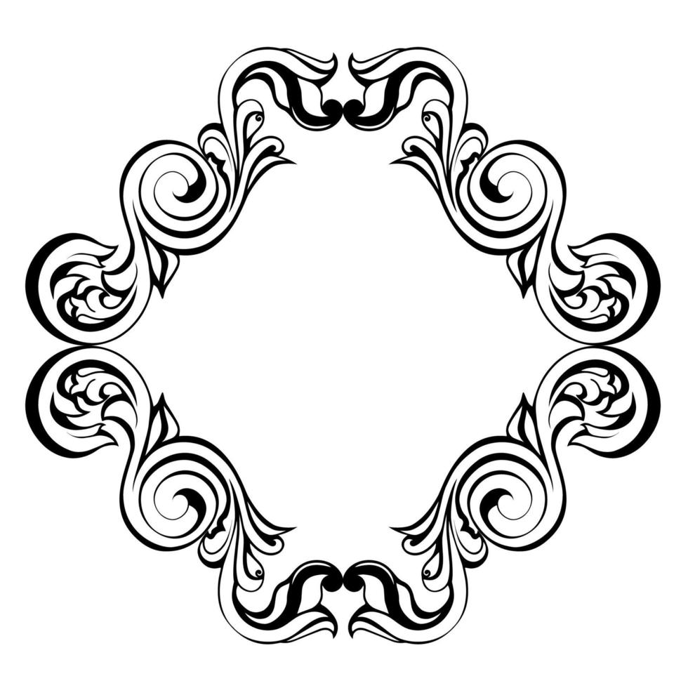 vector damast vintage barokke scroll ornament swirl. Victoriaanse monogram heraldische schild swirl.retro bloemen blad patroon grens gebladerte antieke acanthus kalligrafie gegraveerde tatoeage. tegel decor element