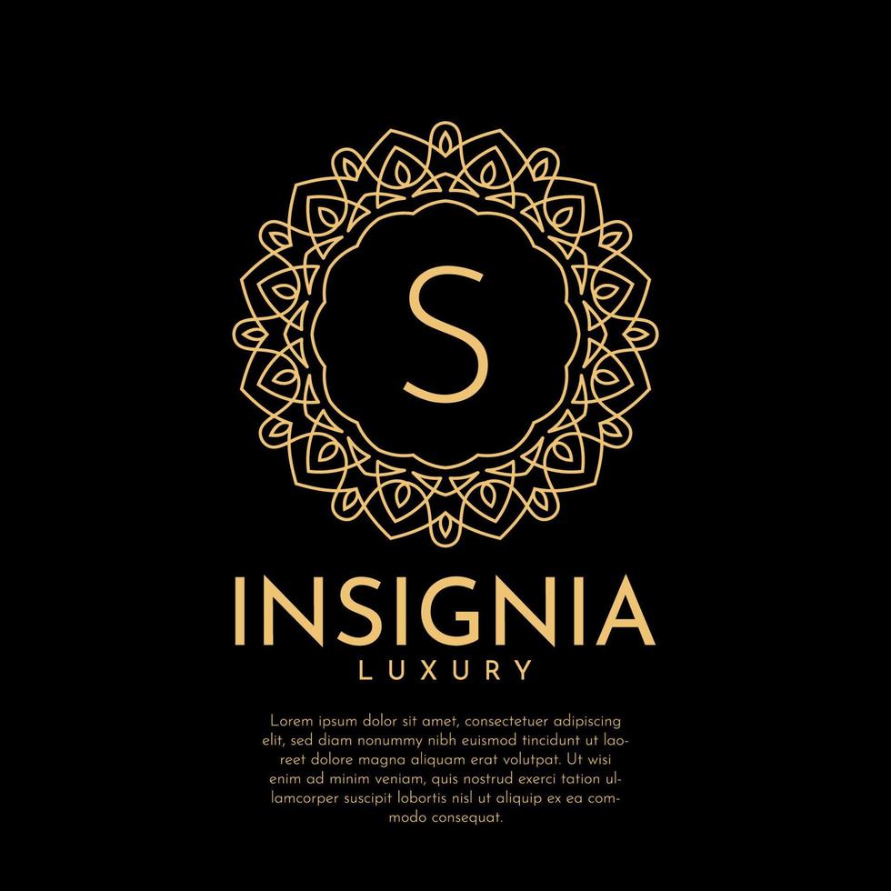 letter s luxe insigne cirkel decoratief kant vector logo ontwerp