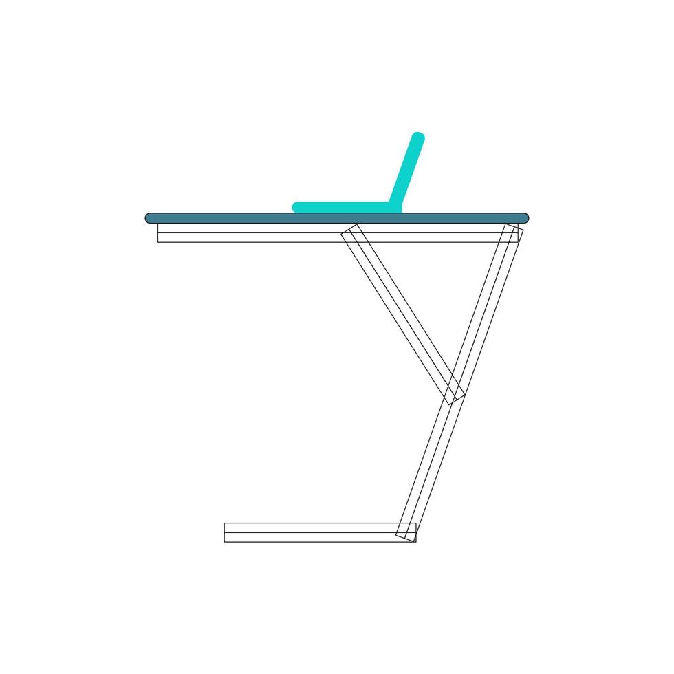 illustratie symbool pictogram laptop op tafel vector