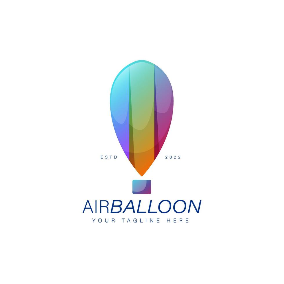 luchtballon gradiënt logo ontwerp illustratie pictogram vector