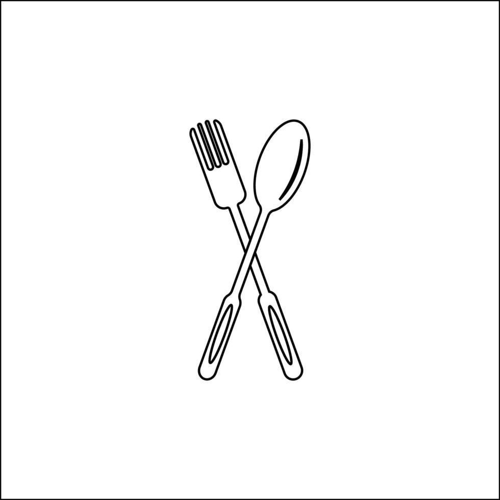 lepel en vork pictogram vector illustratie afbeelding