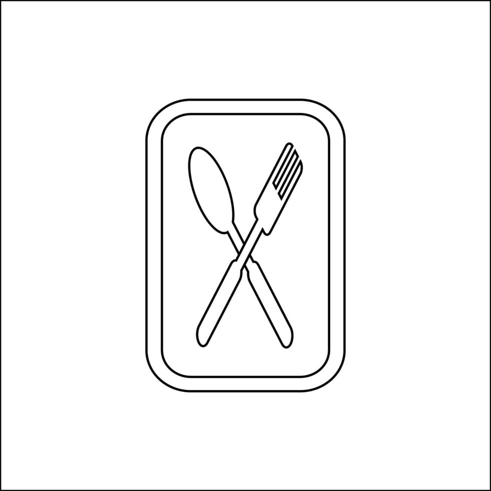 lepel en vork pictogram vector illustratie afbeelding