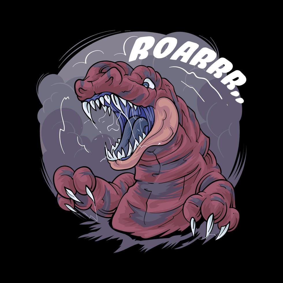 dinosaurus t rex brullende illustratie premium vector