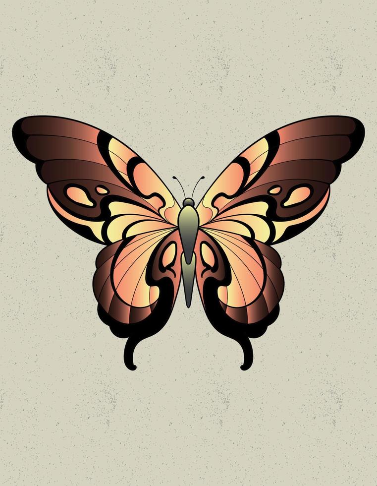 vlinder tattoo neo traditioneel vector